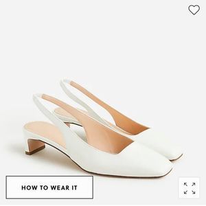 J. Crew Layla White Slingback Heels